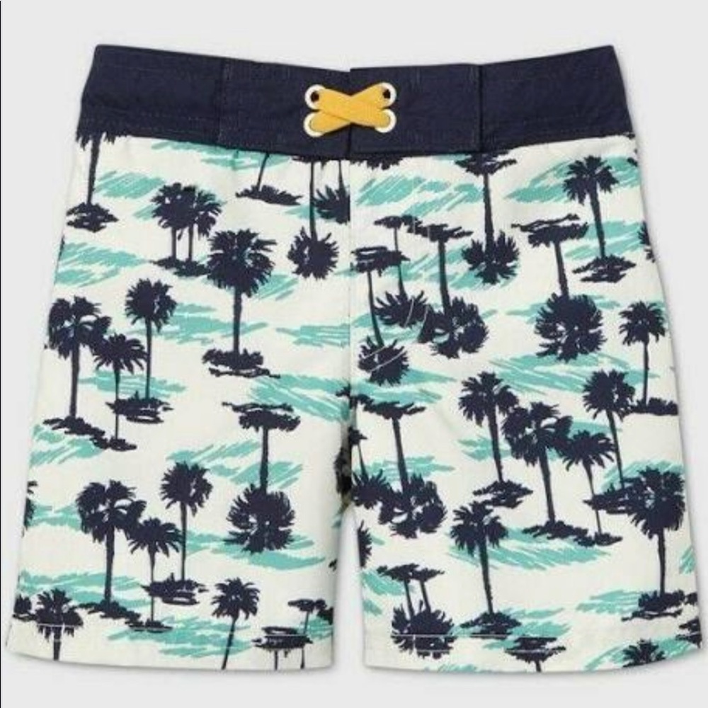 Baby boy palm tree swim trunks 12 months